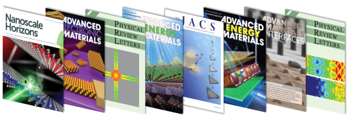Cover pages of selected journals highlighting Nebraska MRSEC research
