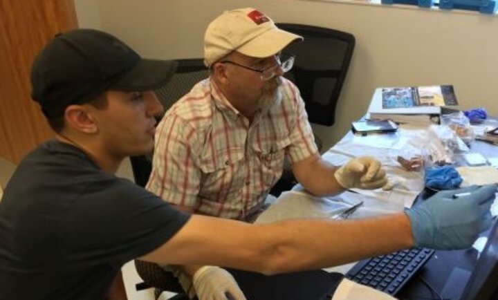 Prof. David Cornelison and student Nicholas Rogers Missouri State University, Springfield, MO worked with Xiaoshan Xu, Physics.
