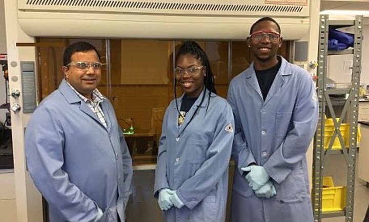 students in lab coats