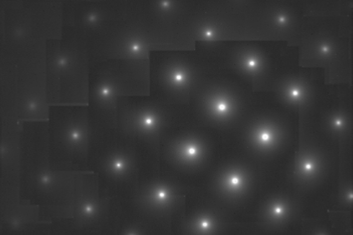 Electron diffraction pattern of a single crystal Chromium sample.